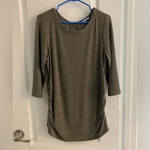 Maternity button back French terry knit top